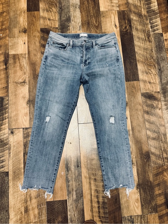7 For All Mankind Denim - 7 For All Mankind Josefina Light Blue Distressed Cropped Jeans